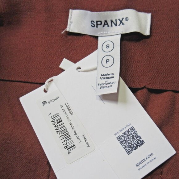 NWT SPANX 20989R Stretch Twill Wide Leg in Hickory Khaki Ankle Pants S - Picture 4 of 7